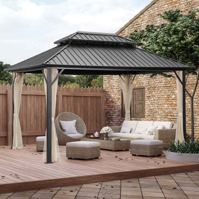 Zenova 16Ft. W x 12Ft. D Patio Gazebo & Reviews Wayfair